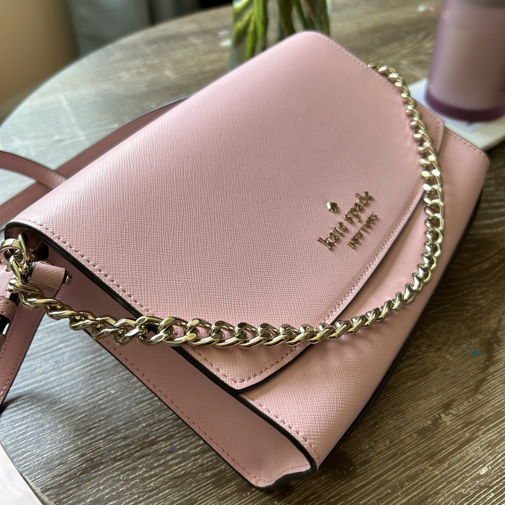 Kate Spade Pink Crossbody Bag with Gold Chain
